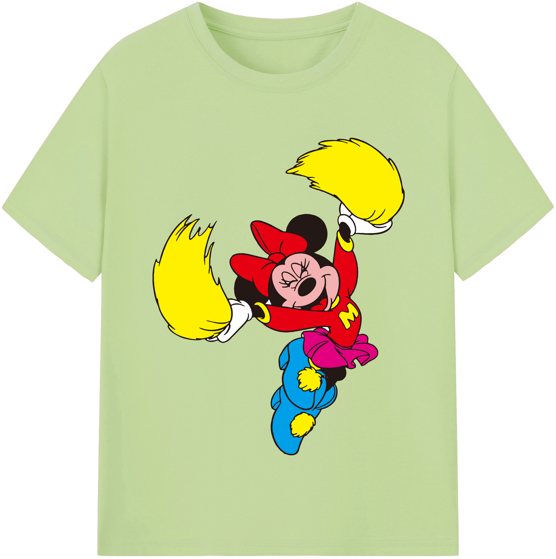 （画像用） ミッキーマウス Mickey Mouse 綿100％半袖Tシャツ（フロントプリント）